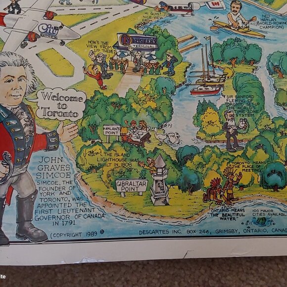 Vintage 1989 Toronto poster by Tom Dodds landmarks and businesses 101 x 71 cm - Picture 5 of 12